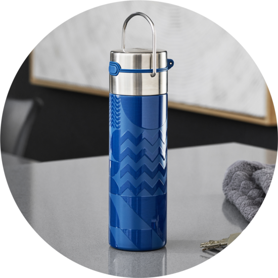 Metāla termoss LEEZA Geo blue