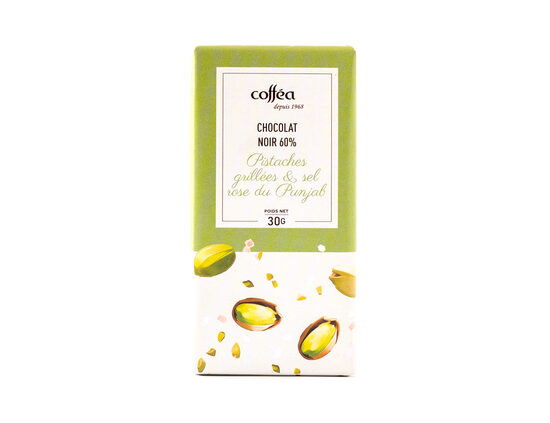 Šokolāde Coffea pistaches grillées & sel rose du Punjab 30 g 60%