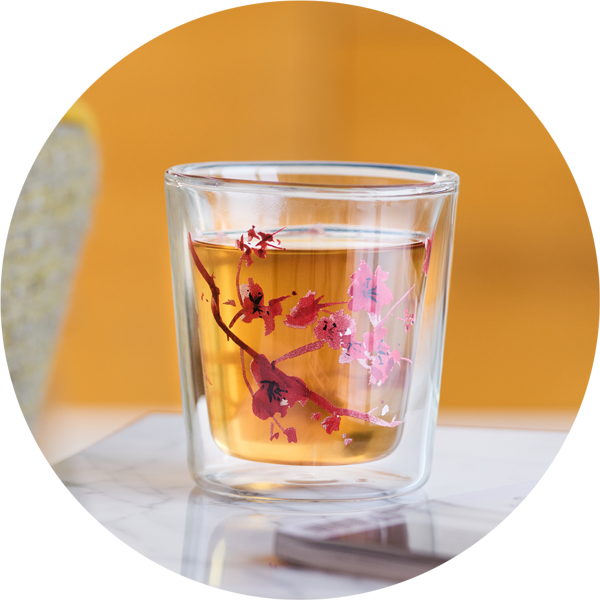 Divsienu stikla glāze LYN "Cherry Blossom" 250ml