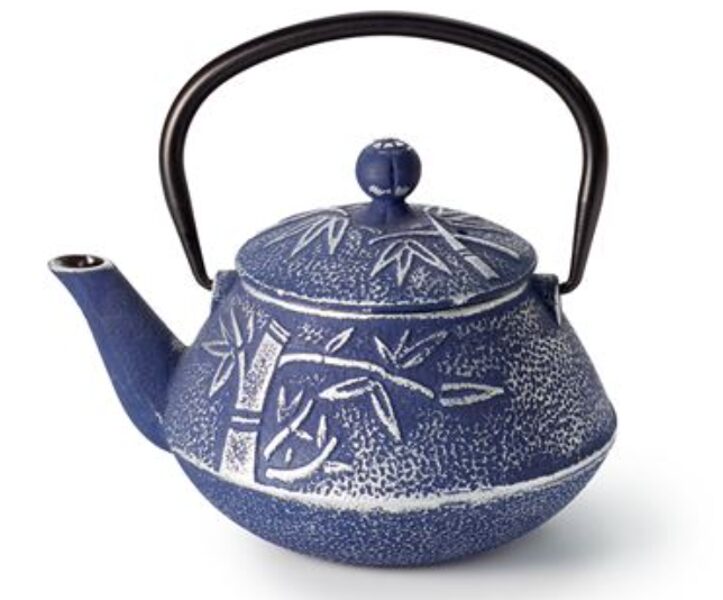 Teapot Huan ironware with relief, blue-silver 750mll