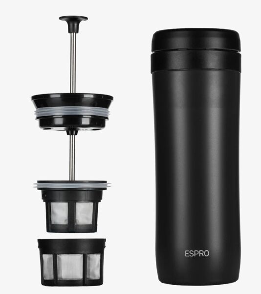 Frenchpress Travel Press P1, 340 ml Melns